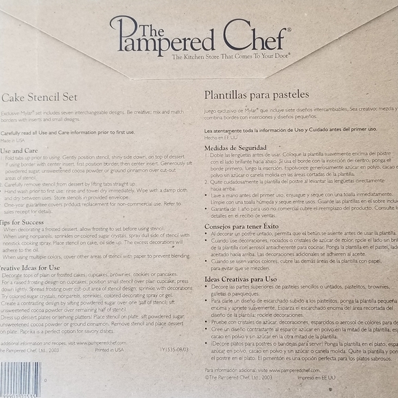 The Pampered Chef Cake Stencils 7pc Set - Picture 7 of 8